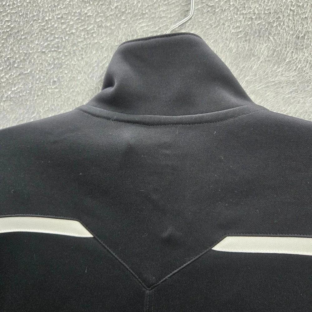 Nike Women Jacket Large Black Track Logo Swoosh Embroidered Pockets Full Zip - Picture 10 of 12